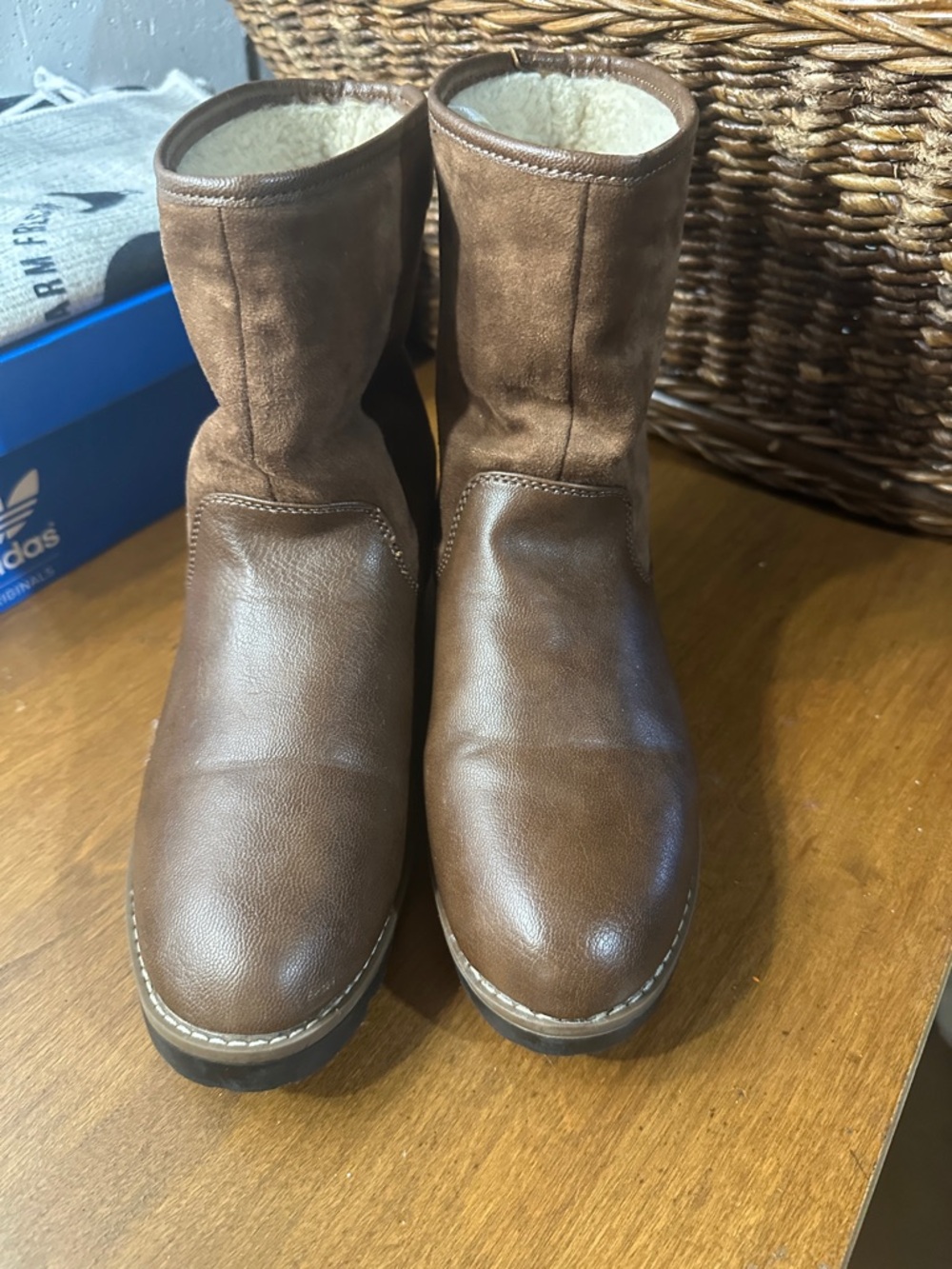 Nautica Brown Suede & Leather Ankle Boots